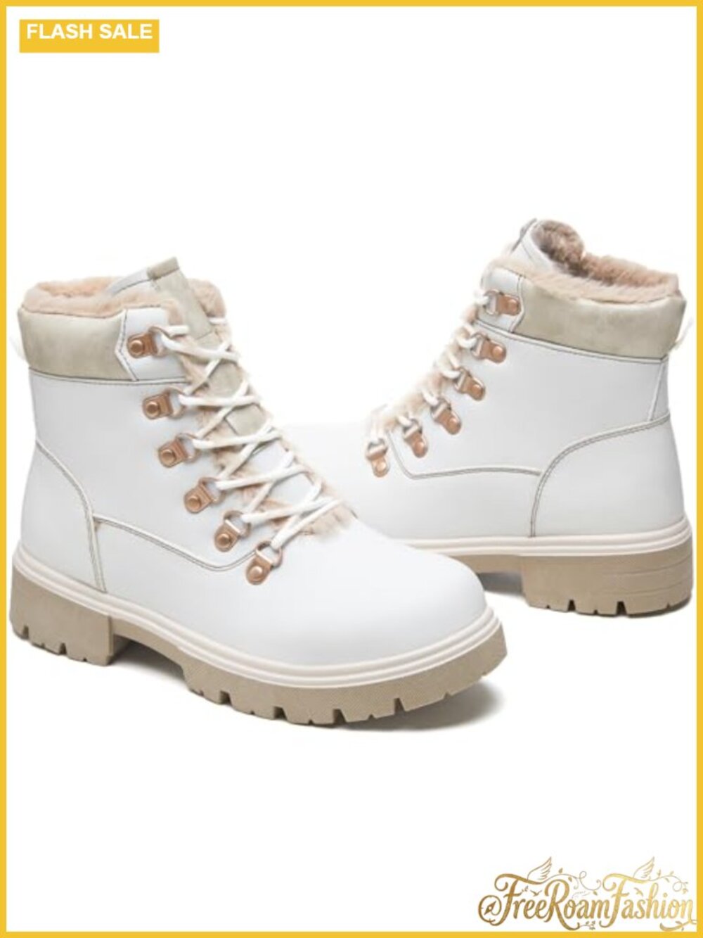 HEAWISH Women's Faux Leather Fur Lined Ankle Boots Water Resistant Non Slip